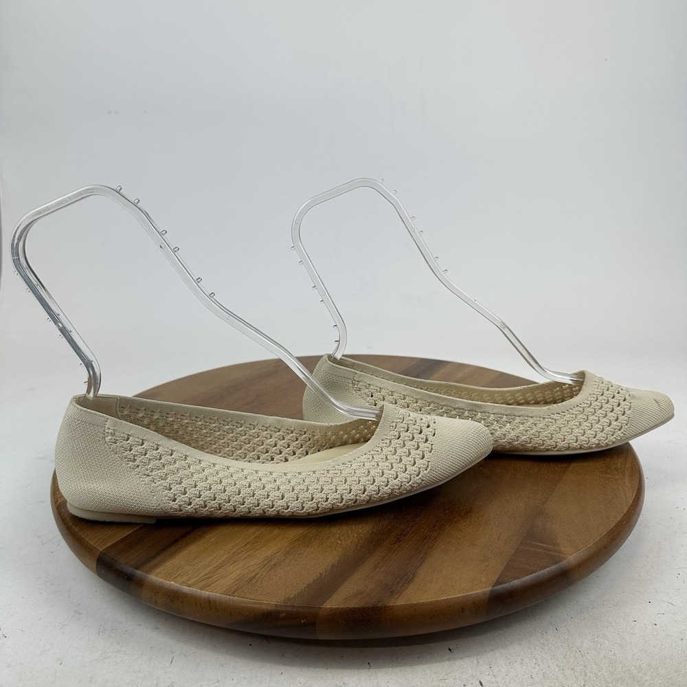 Womens MIA Vivianne Beige Woven Knit Slip On Pointed Toe Ballet Flats Size 9.5 M